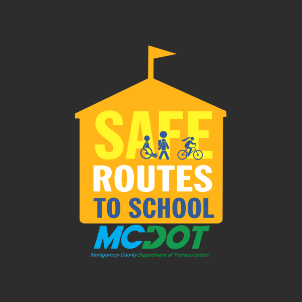 silhouettes of people going to school for Safe Routes to School